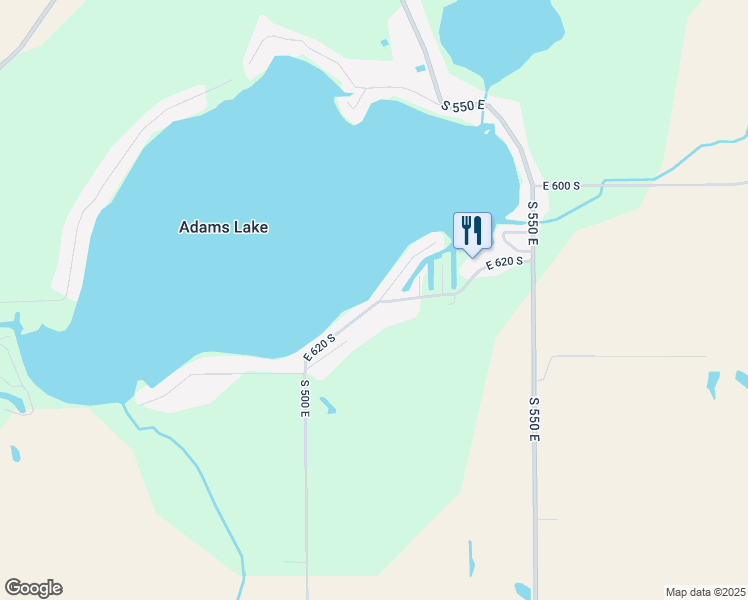 map of restaurants, bars, coffee shops, grocery stores, and more near 5125 East 620 South in Wolcottville
