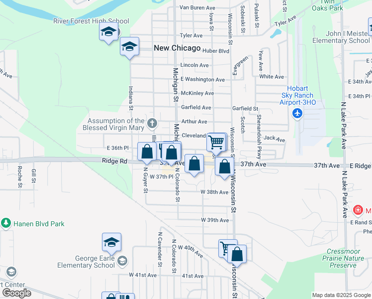 map of restaurants, bars, coffee shops, grocery stores, and more near 222 Harrison Avenue in New Chicago