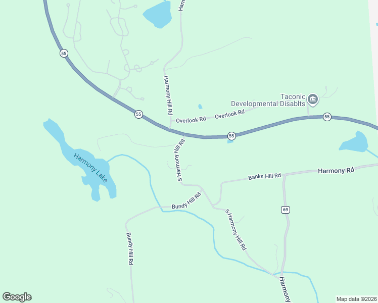 map of restaurants, bars, coffee shops, grocery stores, and more near 109 South Harmony Hill Road in Pawling