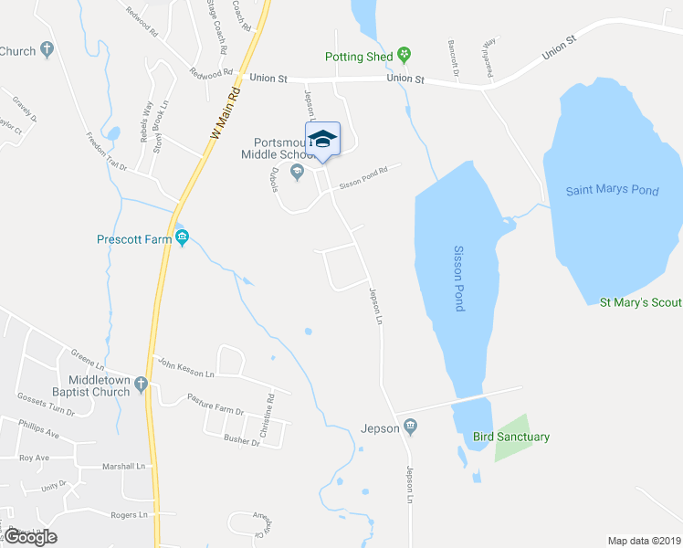 map of restaurants, bars, coffee shops, grocery stores, and more near 26 Perrault Street in Portsmouth