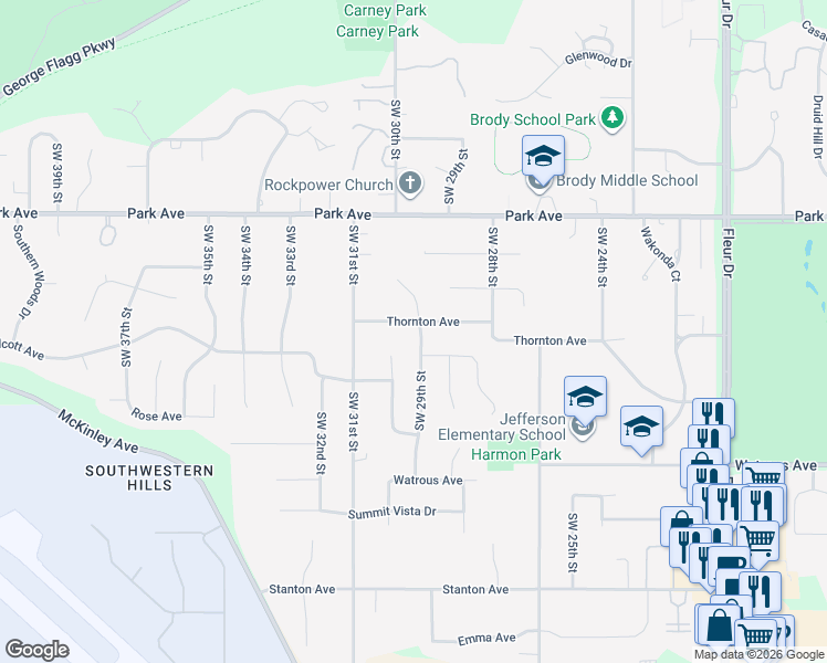 map of restaurants, bars, coffee shops, grocery stores, and more near 3608 Southwest 29th Street in Des Moines