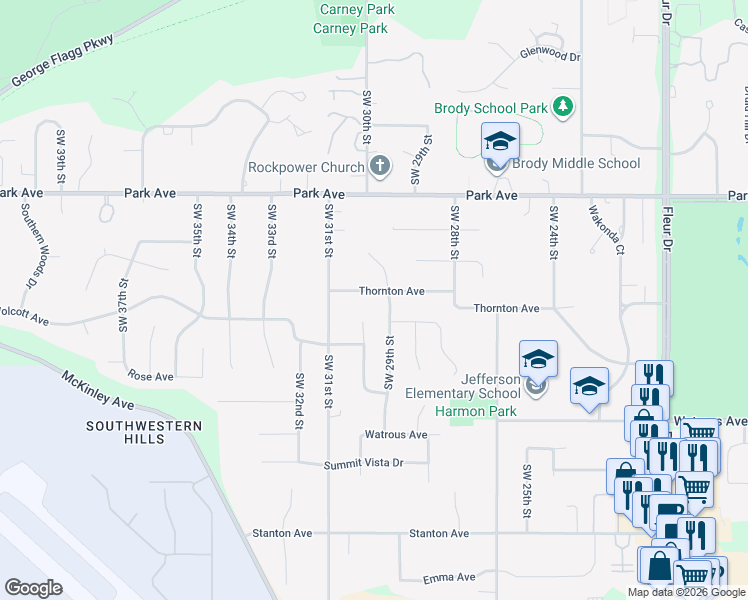 map of restaurants, bars, coffee shops, grocery stores, and more near 3608 Southwest 29th Street in Des Moines