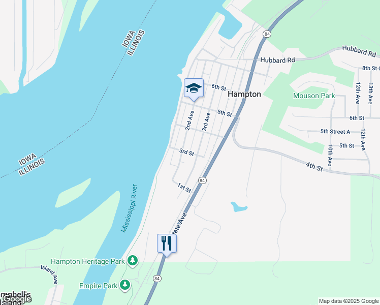 map of restaurants, bars, coffee shops, grocery stores, and more near 251 3rd Street in Hampton