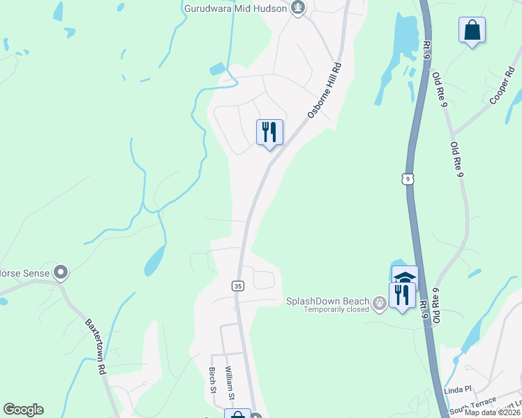 map of restaurants, bars, coffee shops, grocery stores, and more near 185 Osborne Hill Road in Fishkill