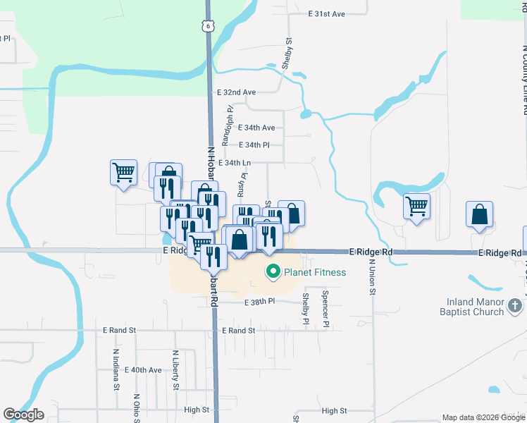 map of restaurants, bars, coffee shops, grocery stores, and more near 3529 Saint Joseph Place in Hobart
