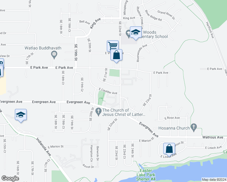 map of restaurants, bars, coffee shops, grocery stores, and more near 2112 East Caulder Avenue in Des Moines