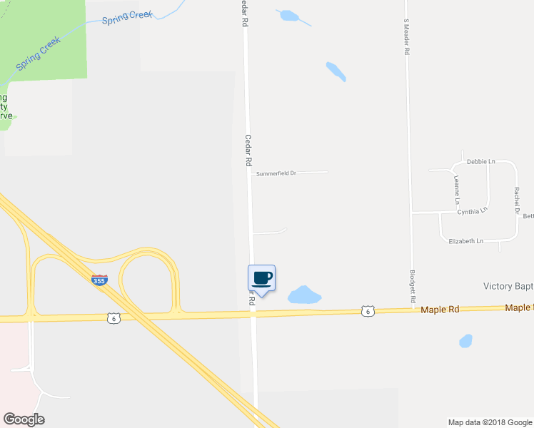 map of restaurants, bars, coffee shops, grocery stores, and more near 2770 North Cedar Road in New Lenox