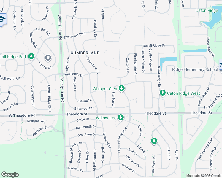 map of restaurants, bars, coffee shops, grocery stores, and more near 1705 Stanton Lane in Plainfield