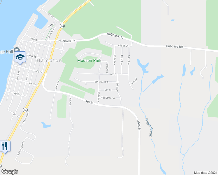 map of restaurants, bars, coffee shops, grocery stores, and more near 1013 5th Street in Hampton