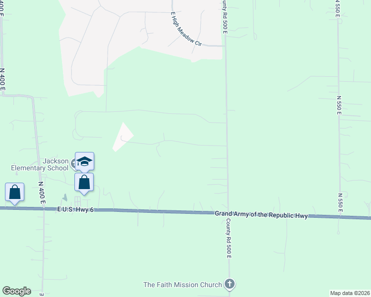 map of restaurants, bars, coffee shops, grocery stores, and more near 489 East 830 North in Valparaiso