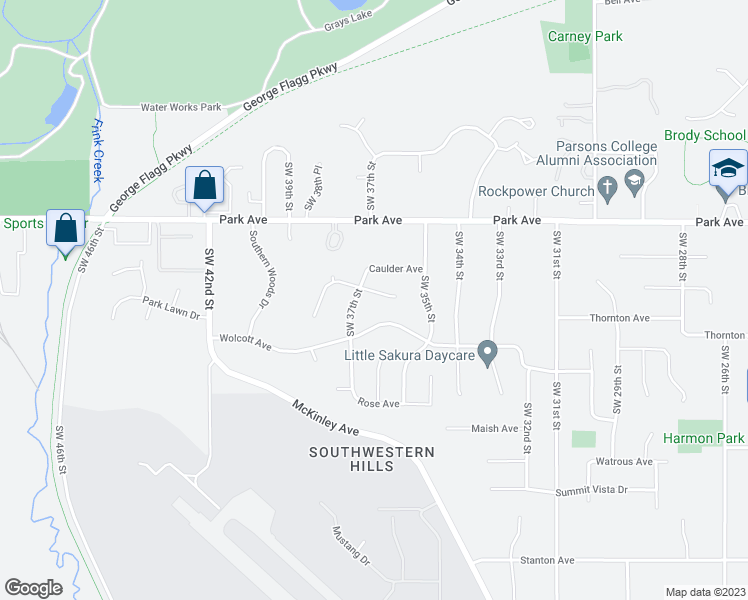 map of restaurants, bars, coffee shops, grocery stores, and more near 3620 Thornton Avenue in Des Moines