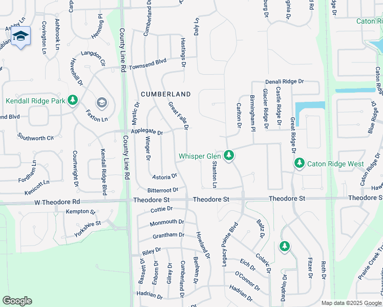 map of restaurants, bars, coffee shops, grocery stores, and more near 1800 Great Falls Drive in Plainfield