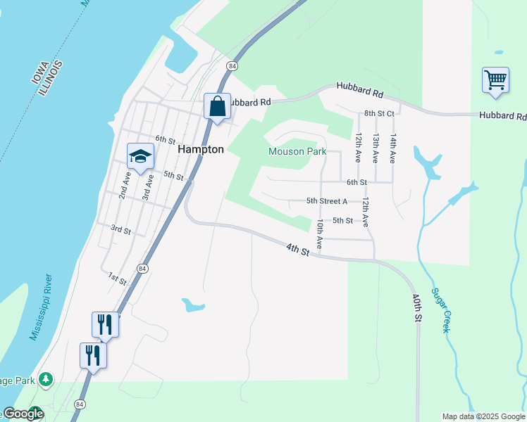 map of restaurants, bars, coffee shops, grocery stores, and more near in Hampton