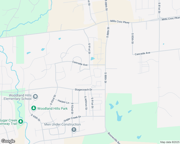 map of restaurants, bars, coffee shops, grocery stores, and more near South 91st Street in West Des Moines