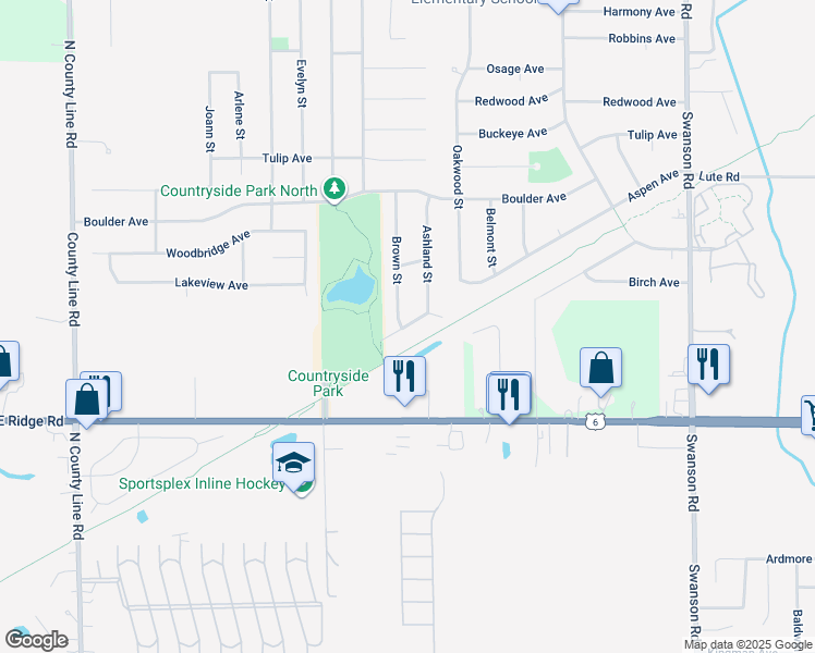 map of restaurants, bars, coffee shops, grocery stores, and more near 5325 Aspen Avenue in Portage