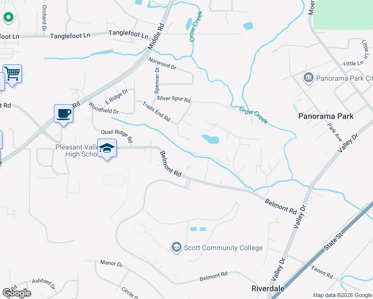 map of restaurants, bars, coffee shops, grocery stores, and more near 4950 Center Court in Bettendorf