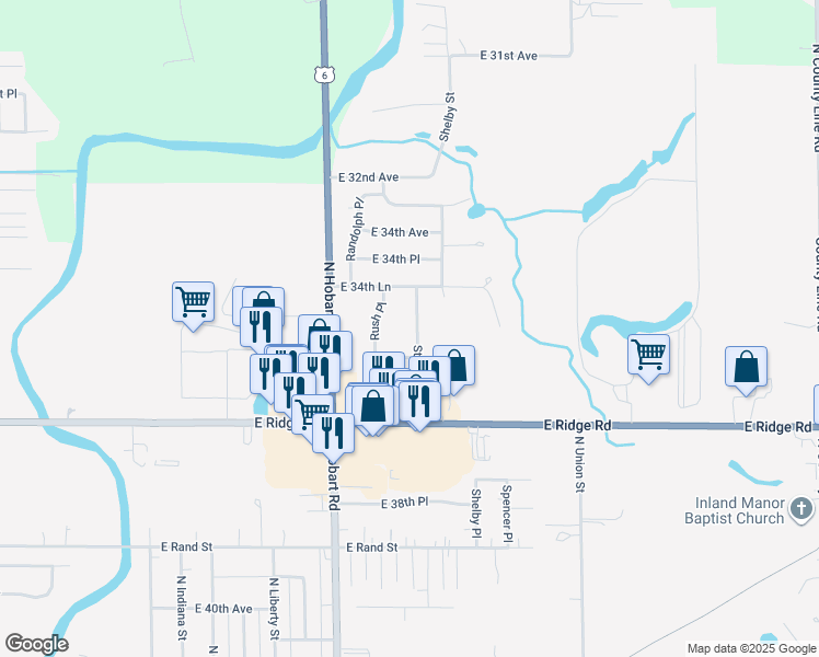 map of restaurants, bars, coffee shops, grocery stores, and more near 3516 Saint Joseph Place in Hobart