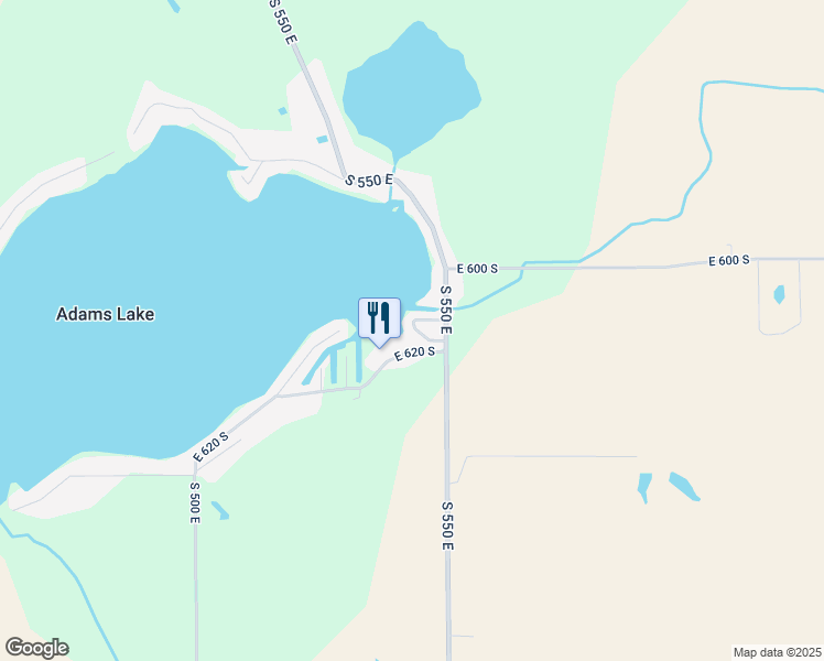 map of restaurants, bars, coffee shops, grocery stores, and more near 5415 East 620 South in Wolcottville