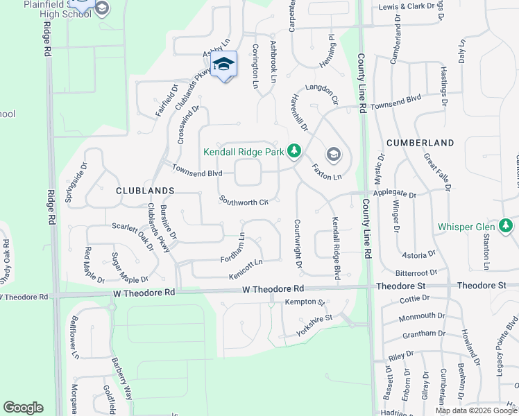 map of restaurants, bars, coffee shops, grocery stores, and more near 1719 Kenicott Lane in Plainfield