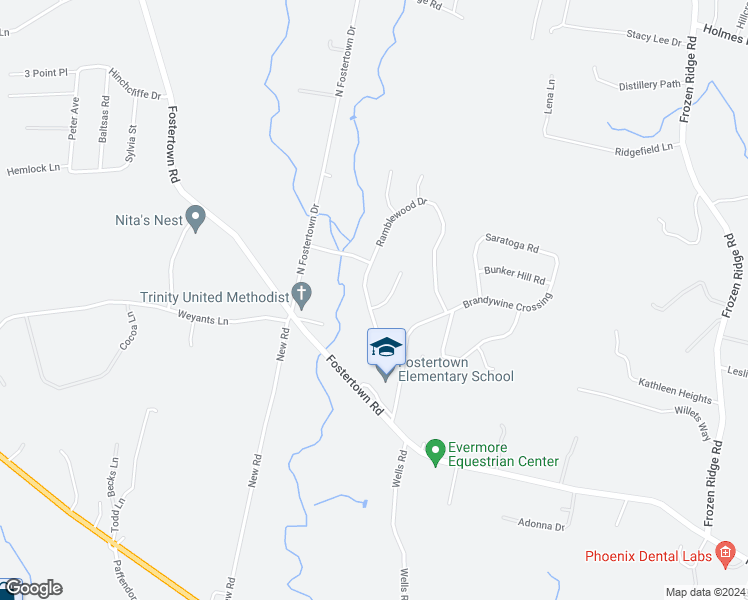map of restaurants, bars, coffee shops, grocery stores, and more near 12 Ramblewood Drive in Newburgh