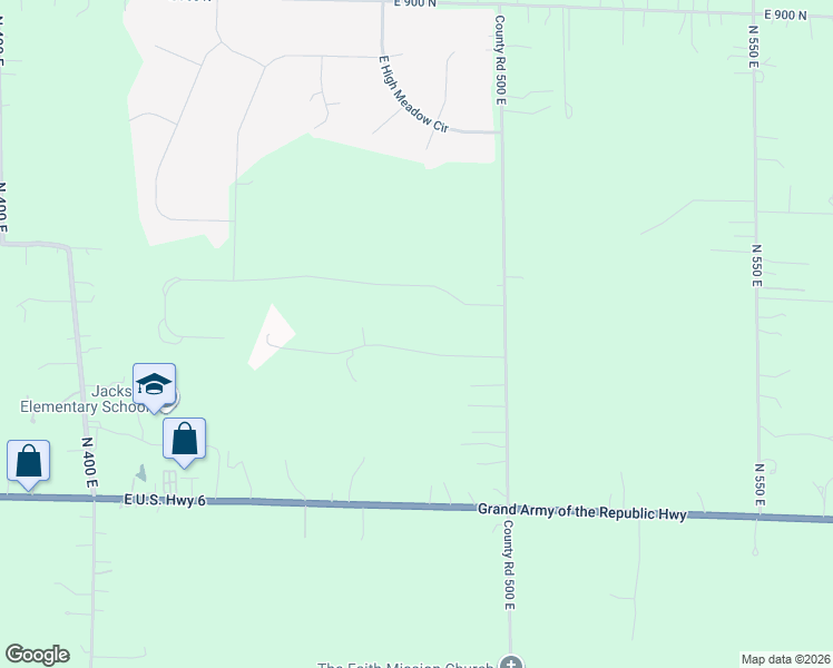 map of restaurants, bars, coffee shops, grocery stores, and more near 488 East 830 North in Valparaiso