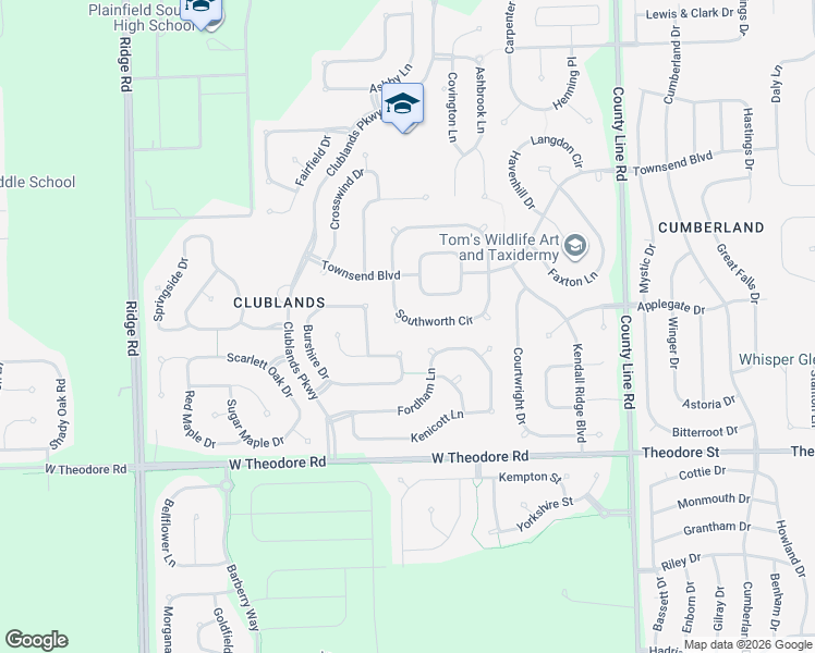 map of restaurants, bars, coffee shops, grocery stores, and more near 7411 Southworth Circle in Plainfield