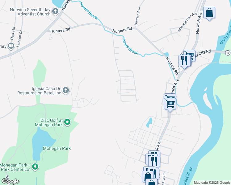 map of restaurants, bars, coffee shops, grocery stores, and more near 85 Lennox Avenue in Norwich