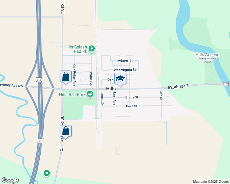 map of restaurants, bars, coffee shops, grocery stores, and more near in Hills