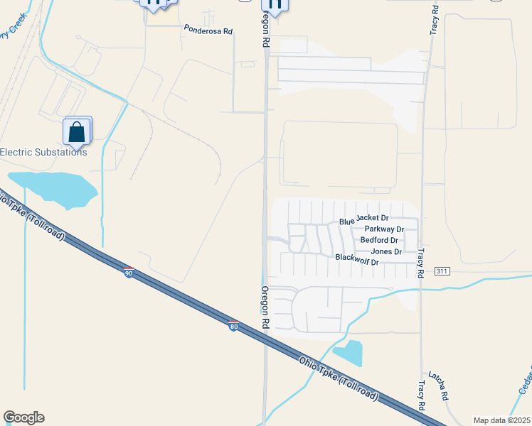 map of restaurants, bars, coffee shops, grocery stores, and more near 27744 County Road 107 in Perrysburg