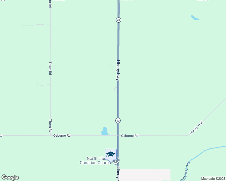 map of restaurants, bars, coffee shops, grocery stores, and more near 64691 Indiana 23 in North Liberty