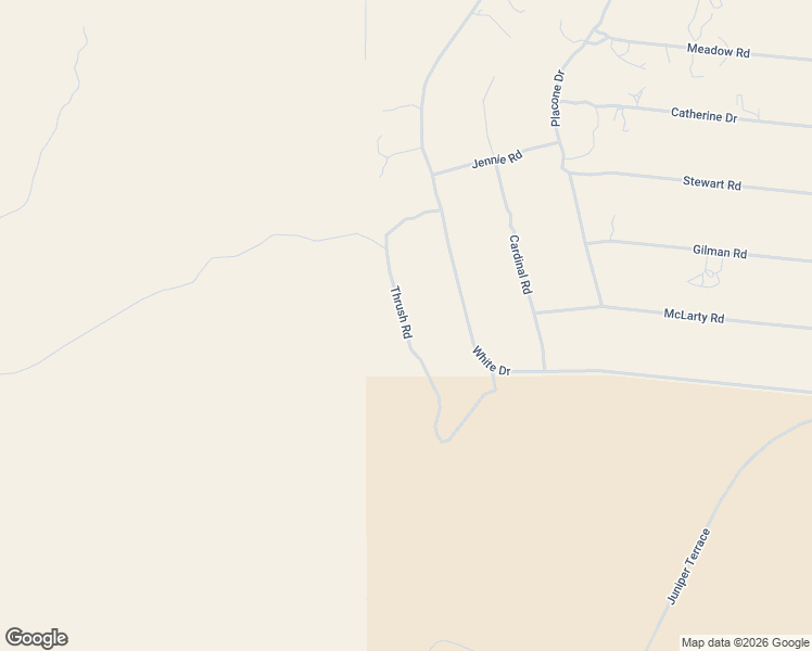 map of restaurants, bars, coffee shops, grocery stores, and more near Thrush Road in Siskiyou County