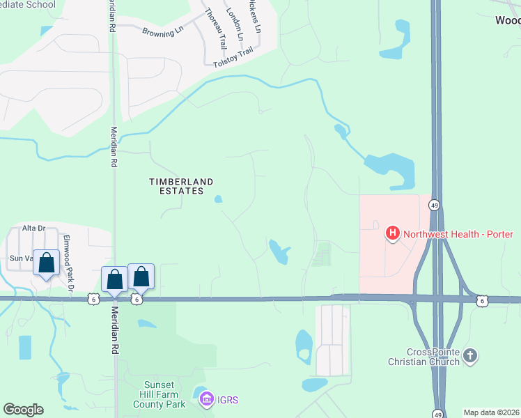 map of restaurants, bars, coffee shops, grocery stores, and more near 828-840 Opal Dr in Valparaiso