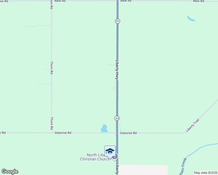 map of restaurants, bars, coffee shops, grocery stores, and more near 64691 Indiana 23 in North Liberty