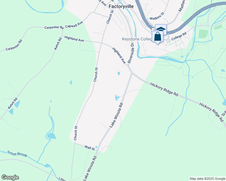 map of restaurants, bars, coffee shops, grocery stores, and more near 2525 Lithia Valley Road in Factoryville