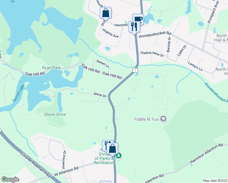 map of restaurants, bars, coffee shops, grocery stores, and more near 798 Tower Hill Road in North Kingstown