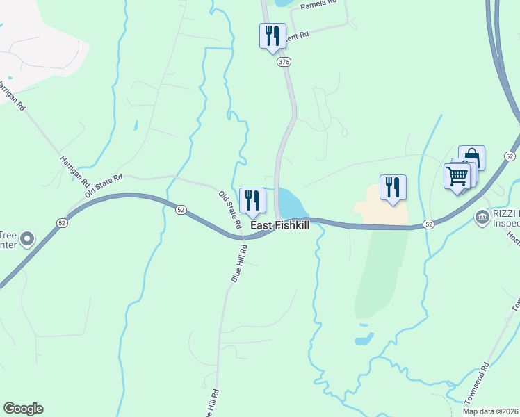 map of restaurants, bars, coffee shops, grocery stores, and more near 17 New York 376 in Hopewell Junction