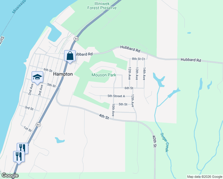 map of restaurants, bars, coffee shops, grocery stores, and more near 600-606 10th Ave in Hampton
