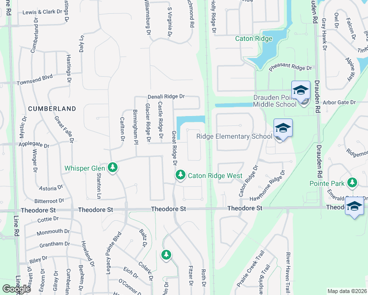 map of restaurants, bars, coffee shops, grocery stores, and more near 1809 Baring Ridge Drive in Plainfield