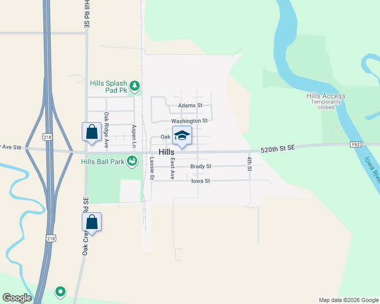 map of restaurants, bars, coffee shops, grocery stores, and more near 308 Main Street in Hills