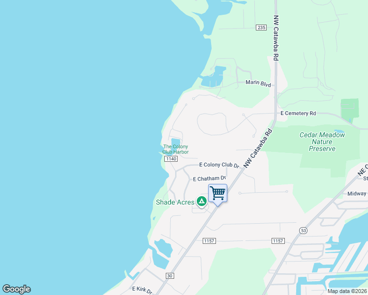 map of restaurants, bars, coffee shops, grocery stores, and more near 2105 North Carriage Lane in Port Clinton