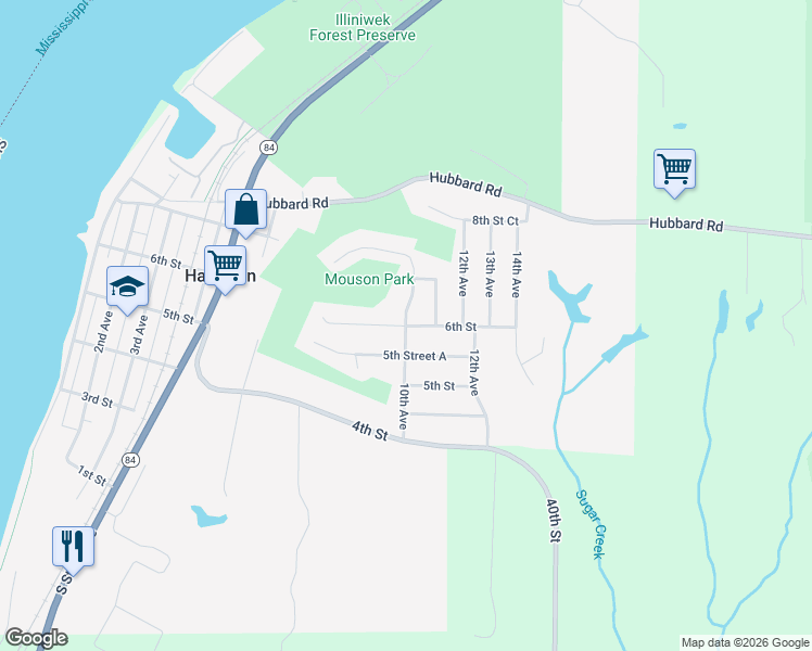 map of restaurants, bars, coffee shops, grocery stores, and more near 600 10th Avenue in Hampton