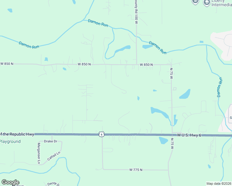 map of restaurants, bars, coffee shops, grocery stores, and more near 106 West 850 North in Valparaiso