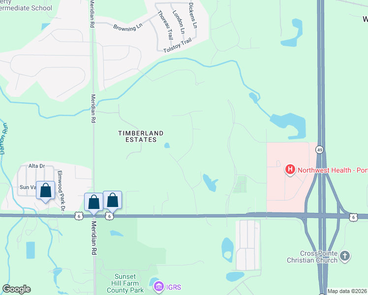 map of restaurants, bars, coffee shops, grocery stores, and more near 828 Opal Drive in Valparaiso