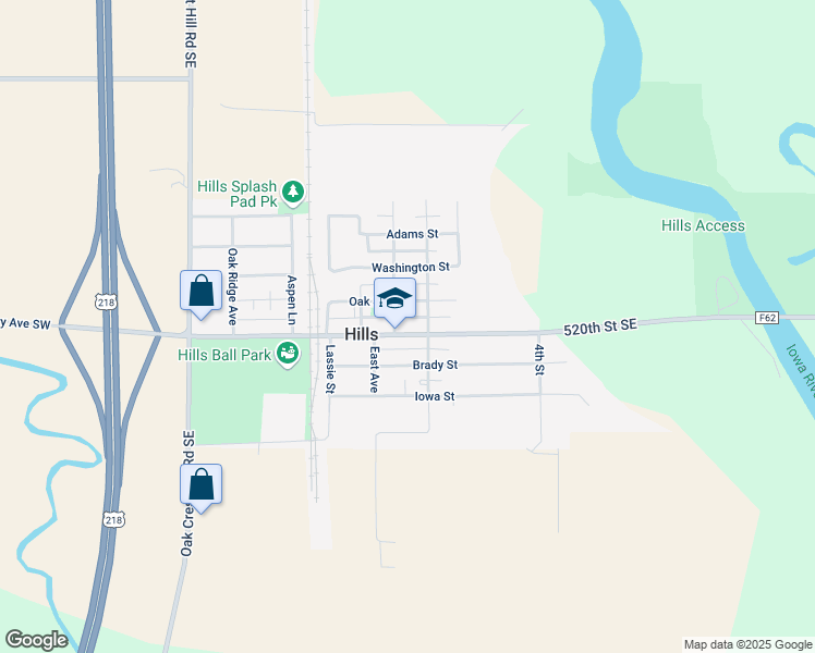 map of restaurants, bars, coffee shops, grocery stores, and more near 308 Main Street in Hills