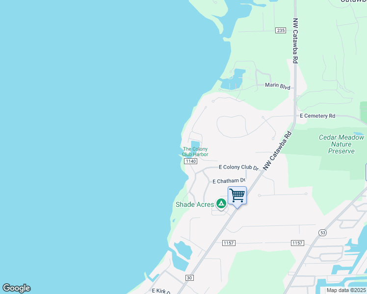 map of restaurants, bars, coffee shops, grocery stores, and more near 2208 North Carriage Lane in Port Clinton