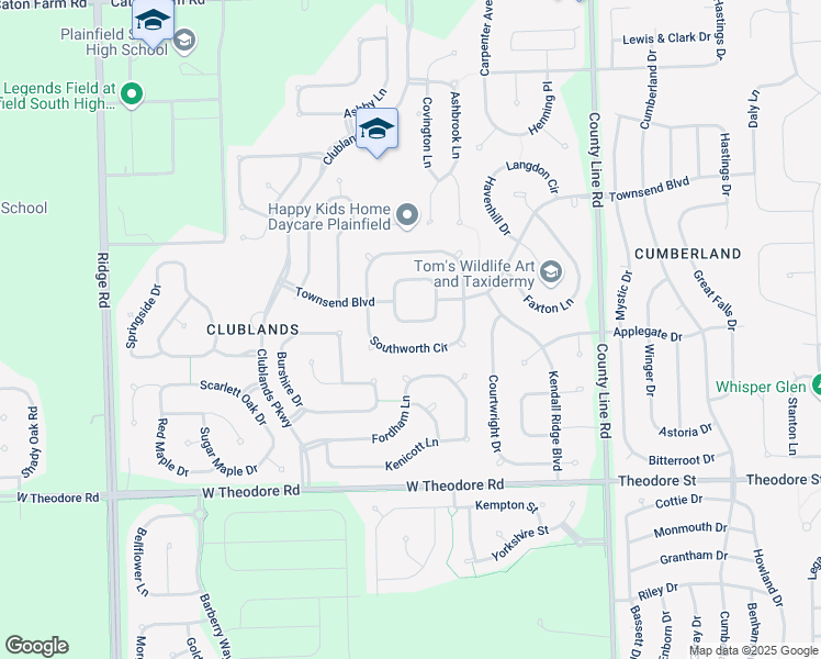 map of restaurants, bars, coffee shops, grocery stores, and more near 7400 Torrey Circle in Plainfield