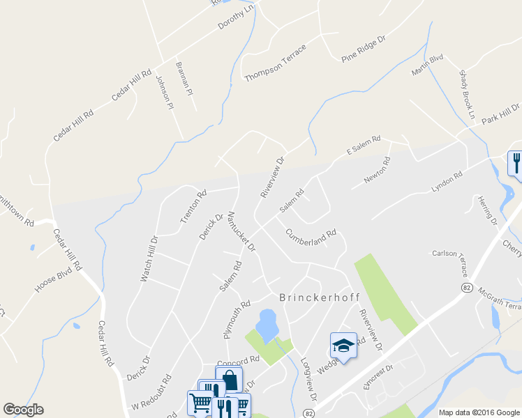 map of restaurants, bars, coffee shops, grocery stores, and more near 147 Riverview Dr in Fishkill