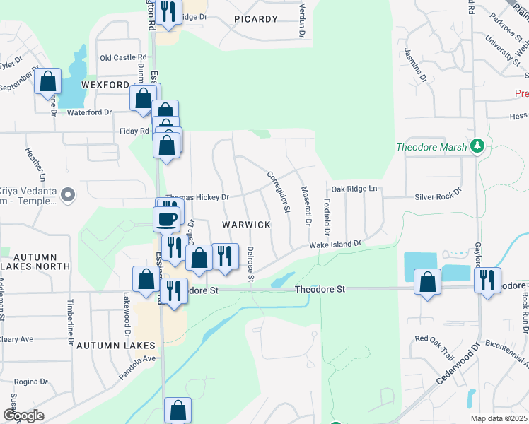 map of restaurants, bars, coffee shops, grocery stores, and more near 1843 Bataan Street in Joliet