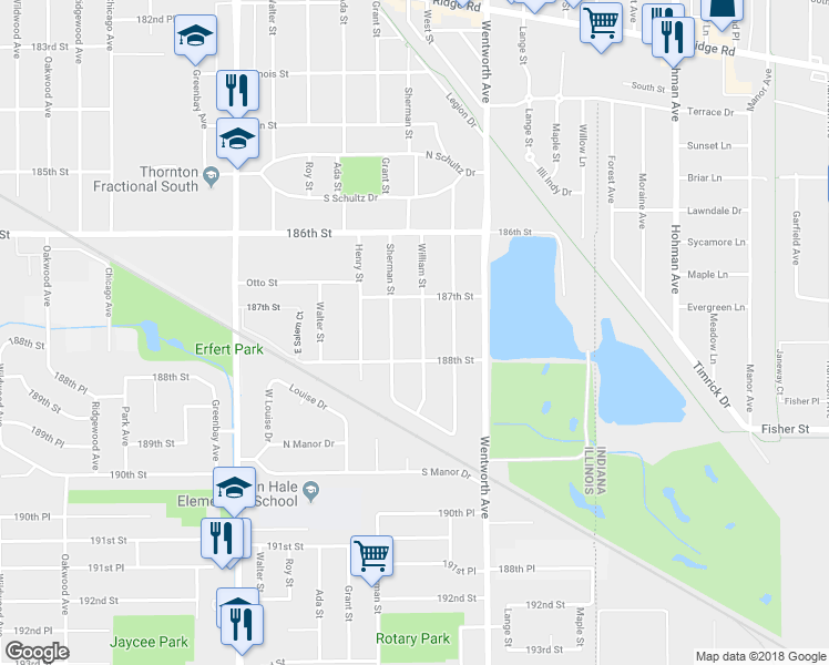 map of restaurants, bars, coffee shops, grocery stores, and more near 18746 William Street in Lansing