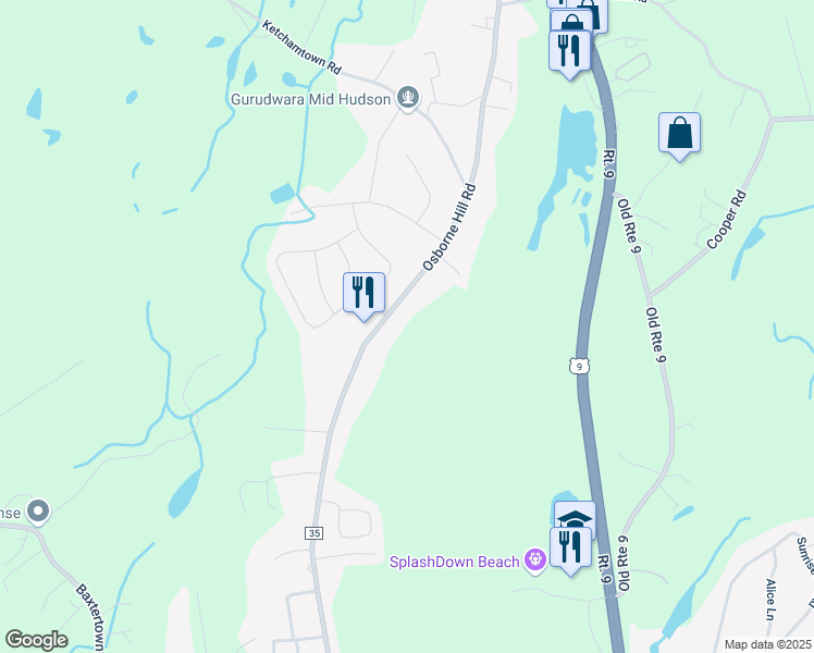 map of restaurants, bars, coffee shops, grocery stores, and more near 141 Osborne Hill Road in Fishkill
